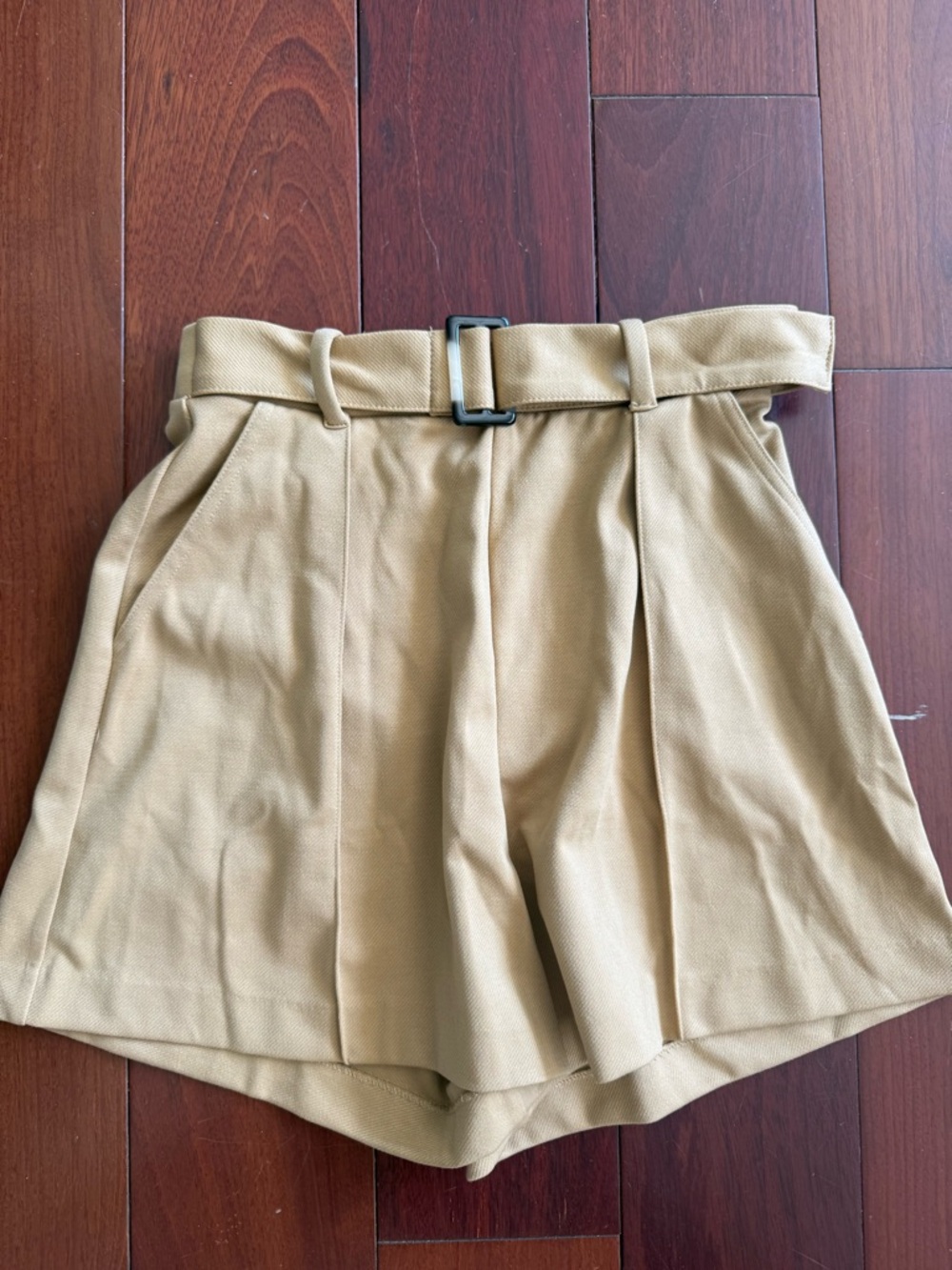H&M High-Waist Paperbag Belted Shorts